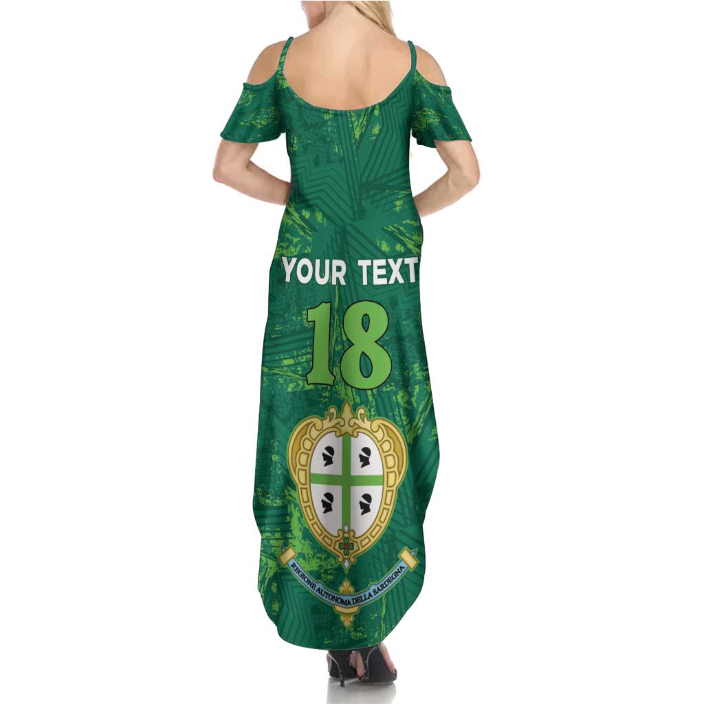 Custom Sardinia Football Summer Maxi Dress Natzionale sarda de Bocia