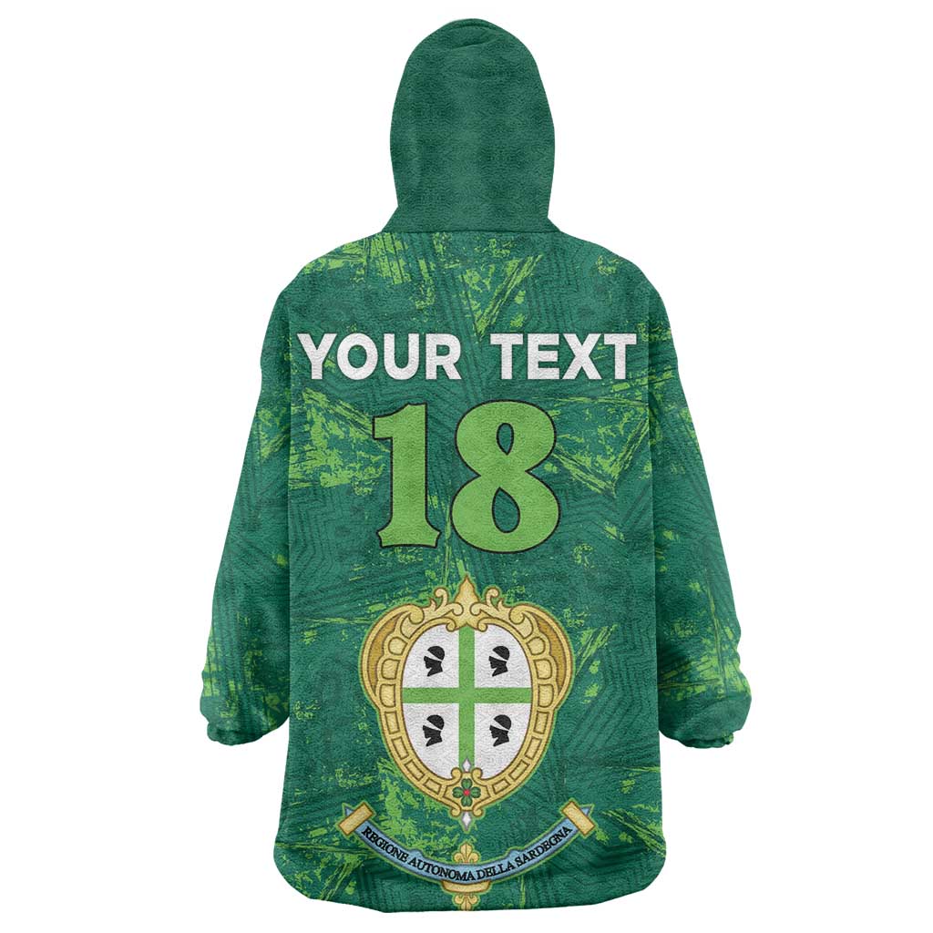 Custom Sardinia Football Wearable Blanket Hoodie Natzionale sarda de Bocia
