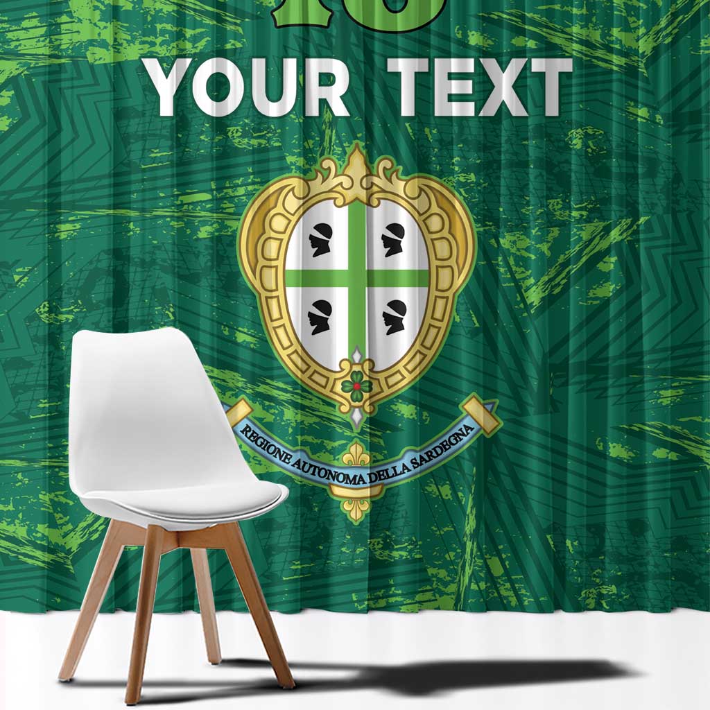 Custom Sardinia Football Window Curtain Natzionale sarda de Bocia