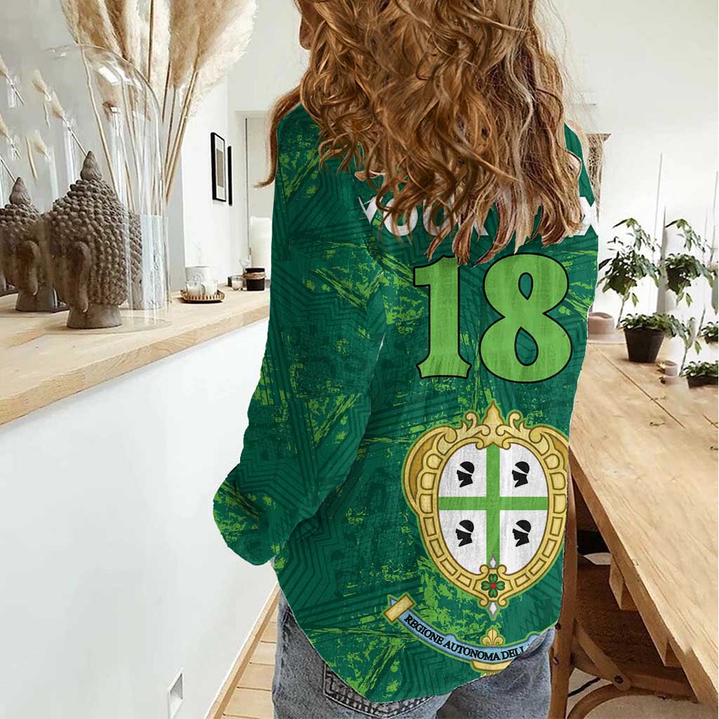 Custom Sardinia Football Women Casual Shirt Natzionale sarda de Bocia