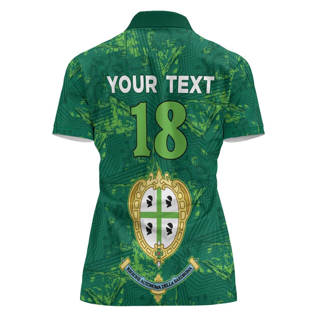 Custom Sardinia Football Women Polo Shirt Natzionale sarda de Bocia