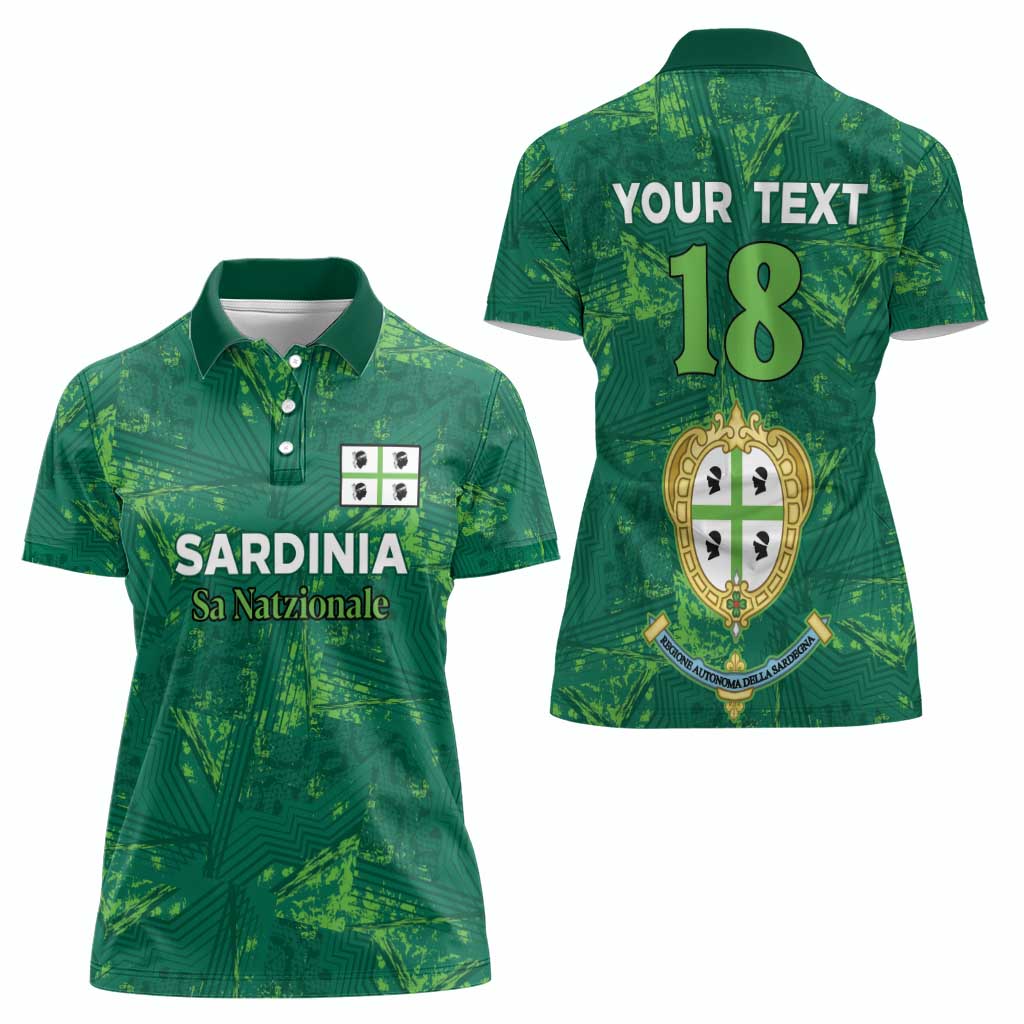 Custom Sardinia Football Women Polo Shirt Natzionale sarda de Bocia