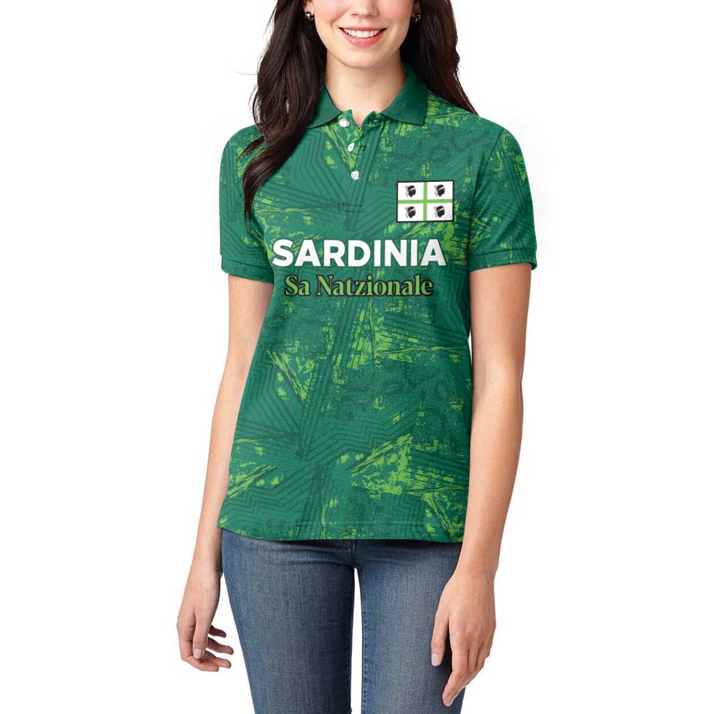 Custom Sardinia Football Women Polo Shirt Natzionale sarda de Bocia