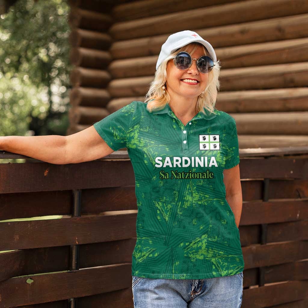 Custom Sardinia Football Women Polo Shirt Natzionale sarda de Bocia