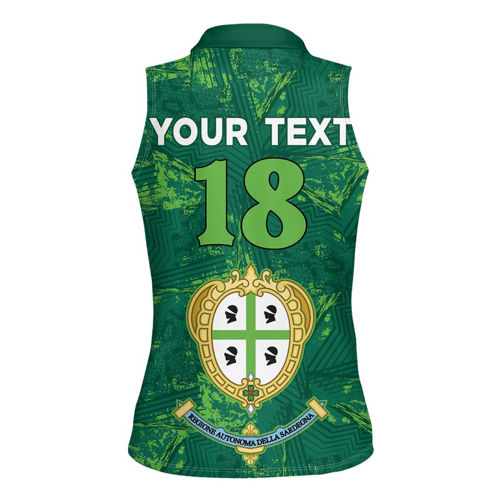 Custom Sardinia Football Women Sleeveless Polo Shirt Natzionale sarda de Bocia