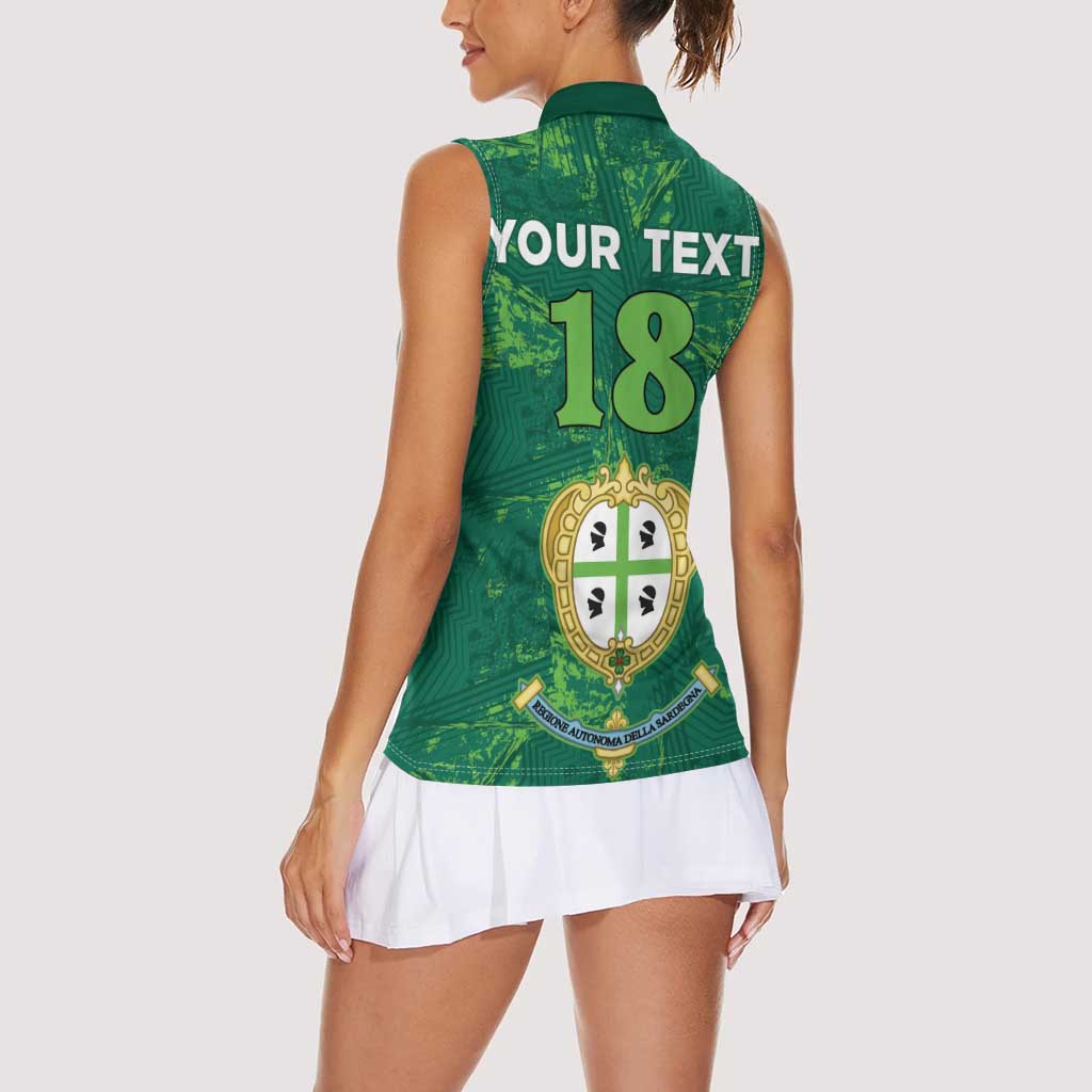 Custom Sardinia Football Women Sleeveless Polo Shirt Natzionale sarda de Bocia