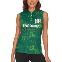 Custom Sardinia Football Women Sleeveless Polo Shirt Natzionale sarda de Bocia