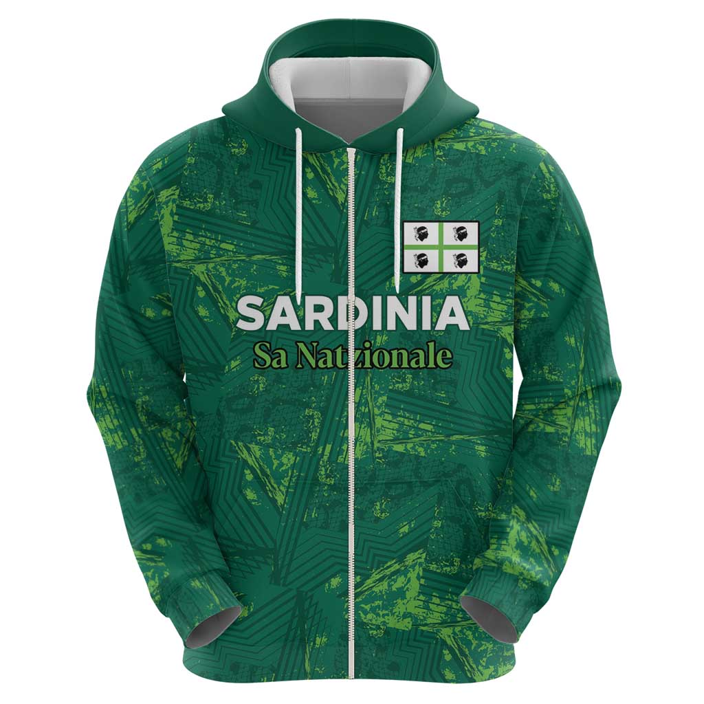 Custom Sardinia Football Zip Hoodie Natzionale sarda de Bocia