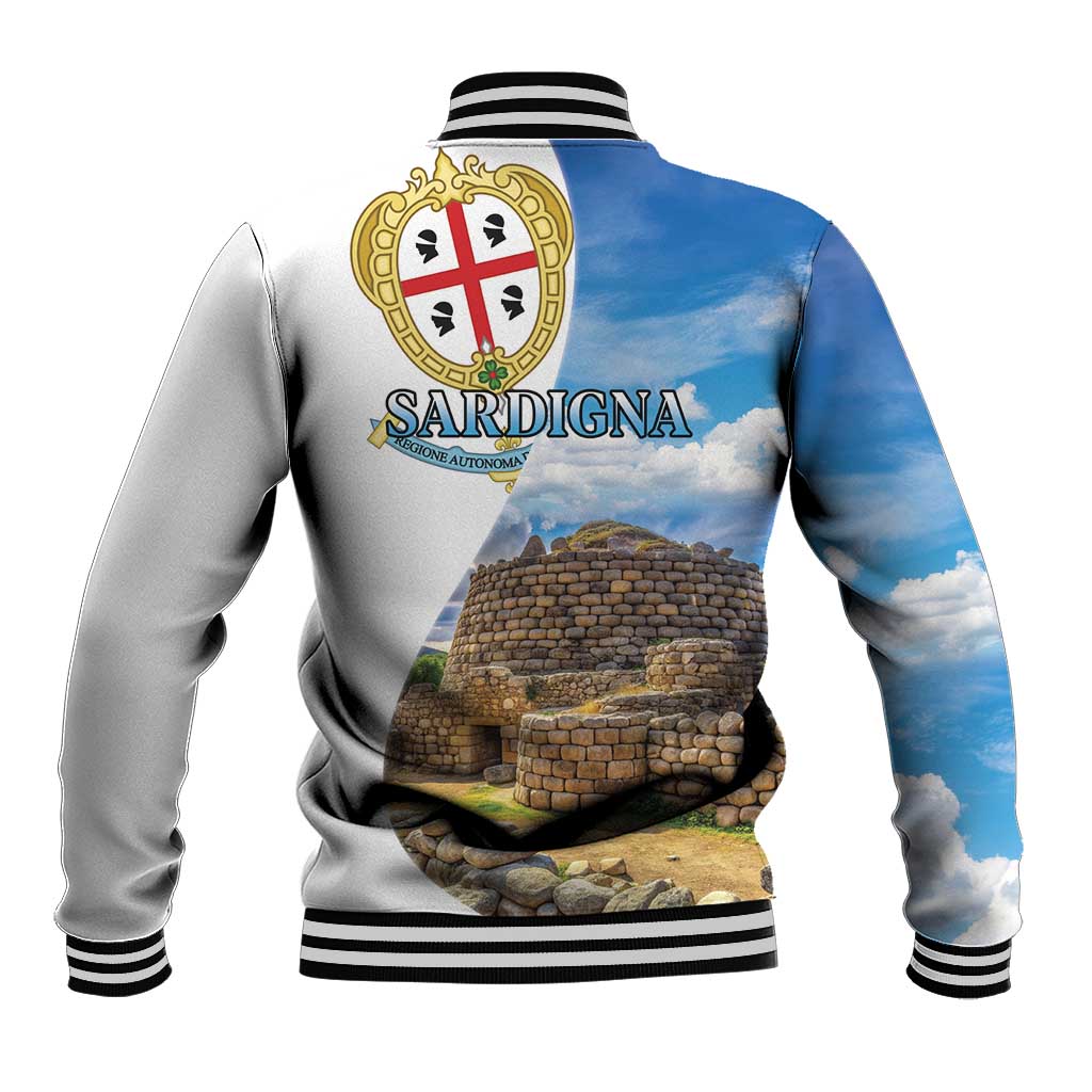 Sardinia Italy Baseball Jacket Santu Antine With Map