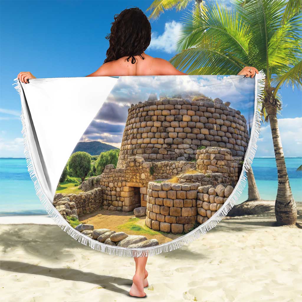 Sardinia Italy Beach Blanket Santu Antine With Map