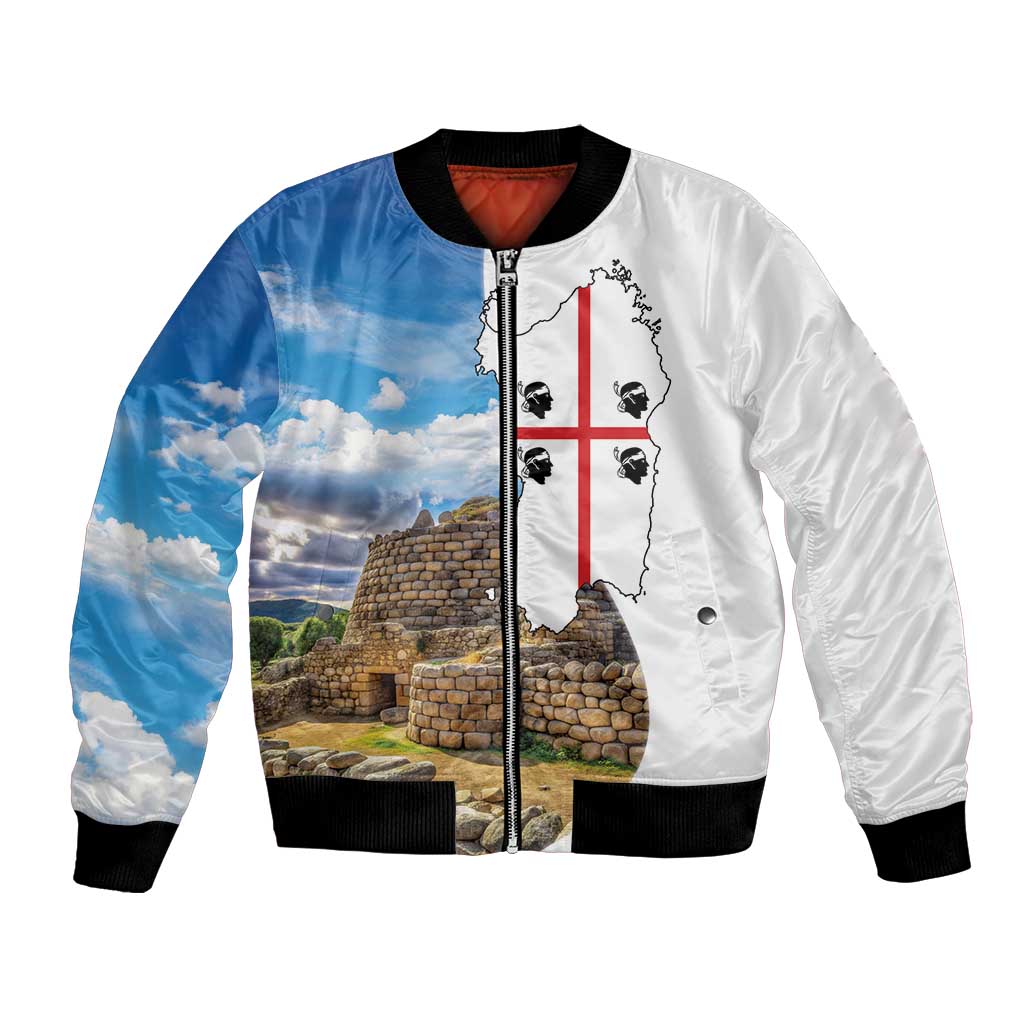 Sardinia Italy Bomber Jacket Santu Antine With Map