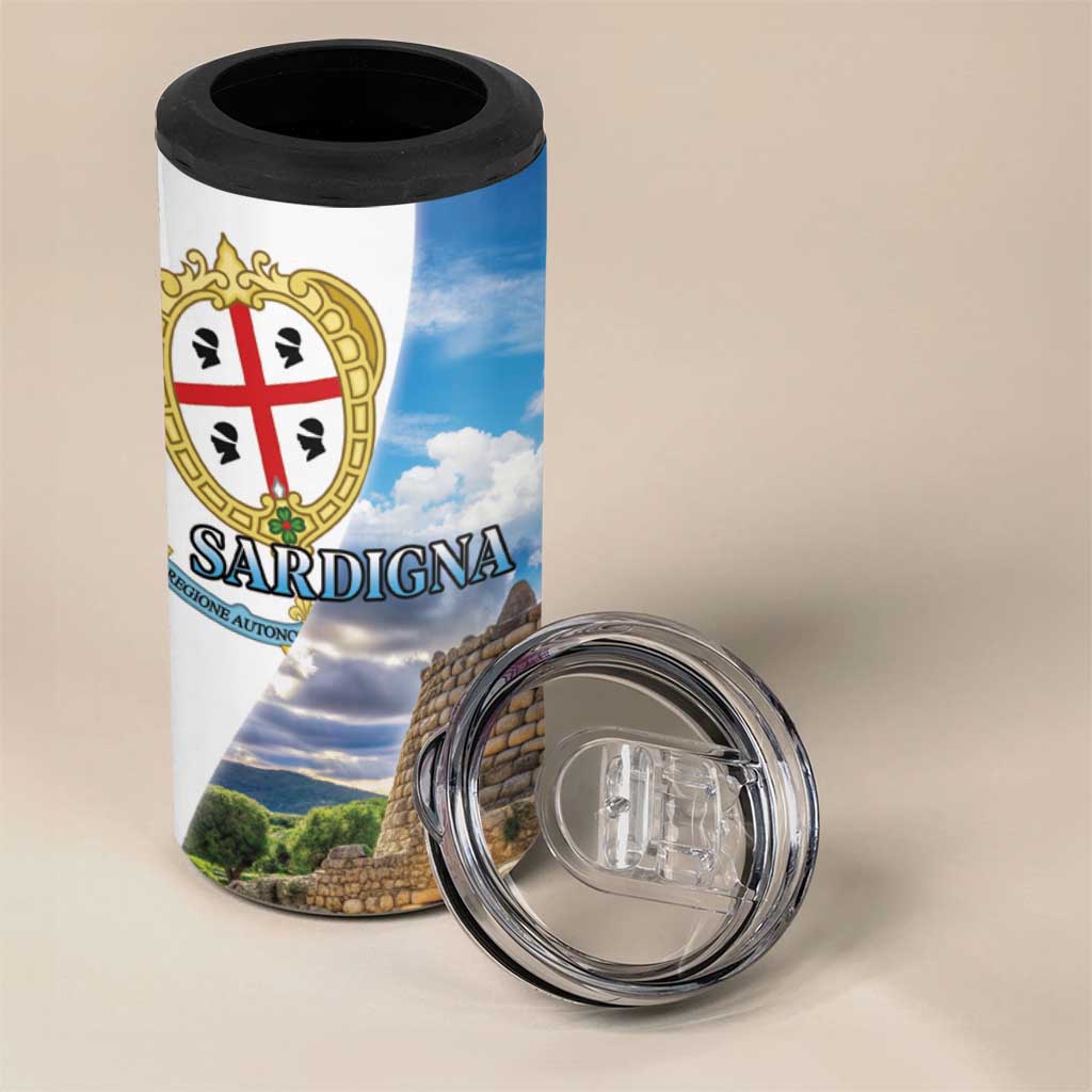 Sardinia Italy 4 in 1 Can Cooler Tumbler Santu Antine With Map