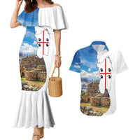 Sardinia Italy Couples Matching Mermaid Dress and Hawaiian Shirt Santu Antine With Map