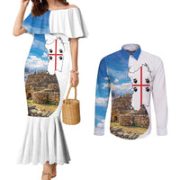 Sardinia Italy Couples Matching Mermaid Dress and Long Sleeve Button Shirt Santu Antine With Map