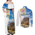 Sardinia Italy Couples Matching Off Shoulder Maxi Dress and Long Sleeve Button Shirt Santu Antine With Map