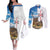 Sardinia Italy Couples Matching Off The Shoulder Long Sleeve Dress and Long Sleeve Button Shirt Santu Antine With Map