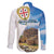 Sardinia Italy Family Matching Off The Shoulder Long Sleeve Dress and Hawaiian Shirt Santu Antine With Map