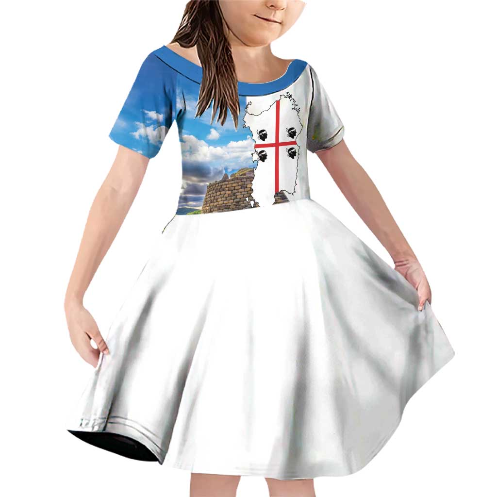 Sardinia Italy Family Matching Off Shoulder Short Dress and Hawaiian Shirt Santu Antine With Map