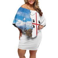 Sardinia Italy Family Matching Off Shoulder Short Dress and Hawaiian Shirt Santu Antine With Map