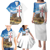 Sardinia Italy Family Matching Puletasi and Hawaiian Shirt Santu Antine With Map