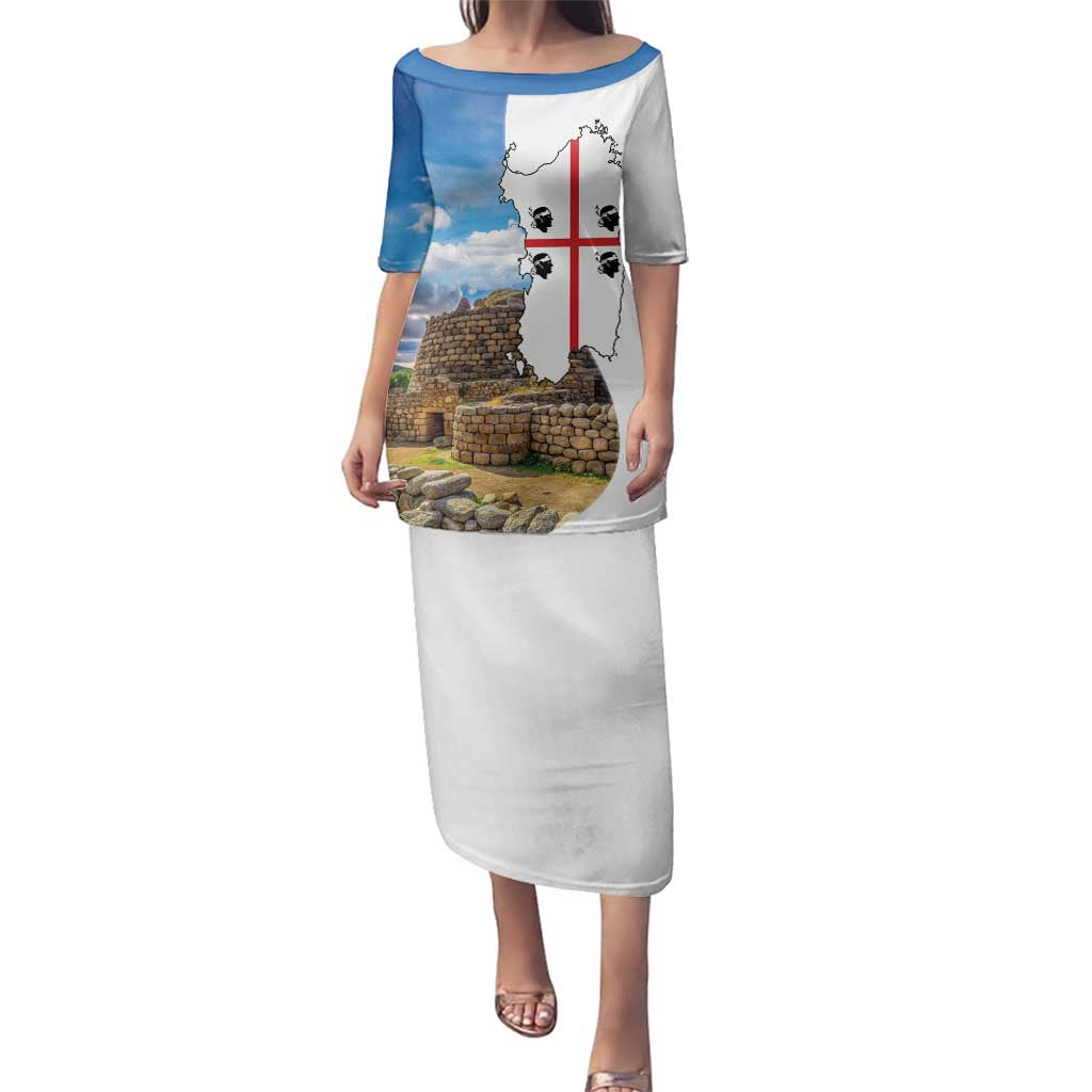 Sardinia Italy Family Matching Puletasi and Hawaiian Shirt Santu Antine With Map