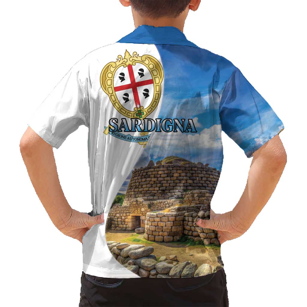 Sardinia Italy Family Matching Tank Maxi Dress and Hawaiian Shirt Santu Antine With Map