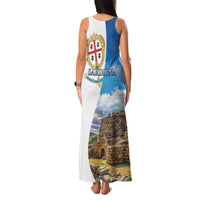 Sardinia Italy Family Matching Tank Maxi Dress and Hawaiian Shirt Santu Antine With Map