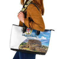 Sardinia Italy Leather Tote Bag Santu Antine With Map