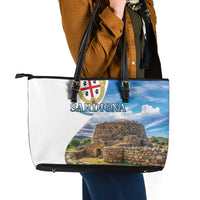 Sardinia Italy Leather Tote Bag Santu Antine With Map