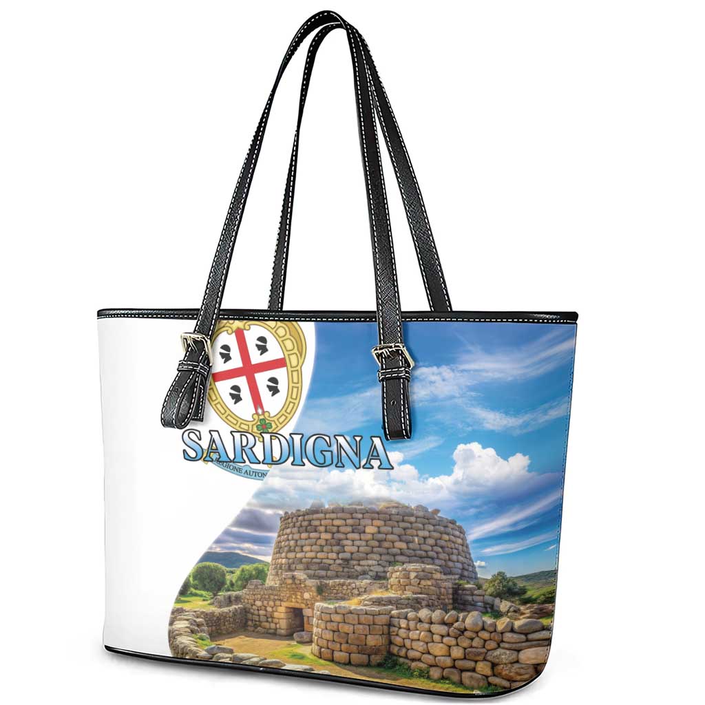 Sardinia Italy Leather Tote Bag Santu Antine With Map