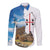 Sardinia Italy Long Sleeve Button Shirt Santu Antine With Map