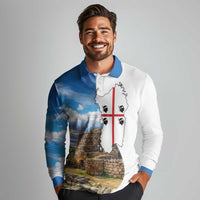 Sardinia Italy Long Sleeve Polo Shirt Santu Antine With Map