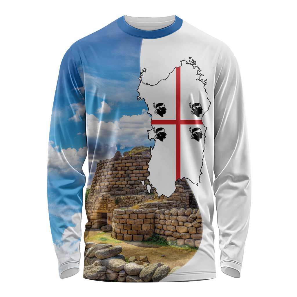 Sardinia Italy Long Sleeve Shirt Santu Antine With Map