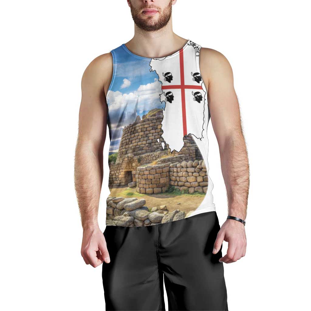 Sardinia Italy Men Tank Top Santu Antine With Map
