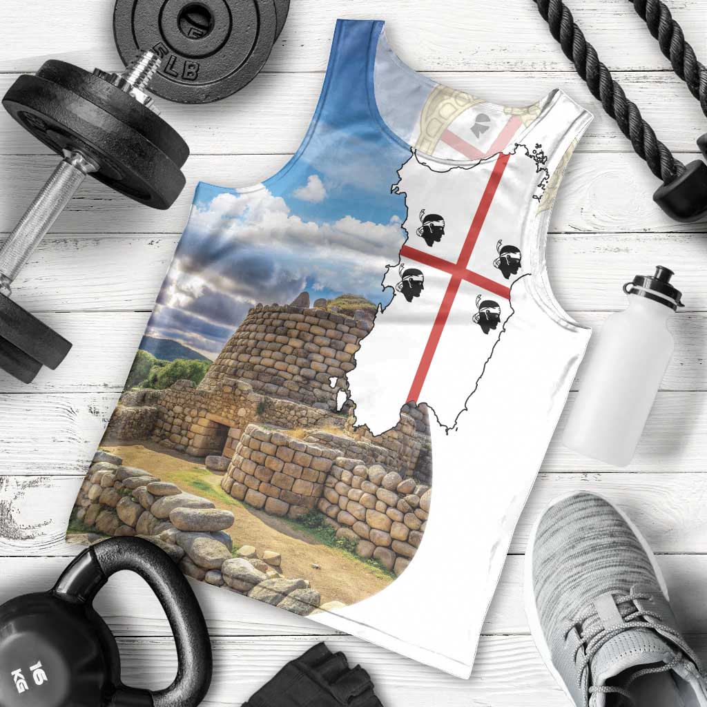 Sardinia Italy Men Tank Top Santu Antine With Map