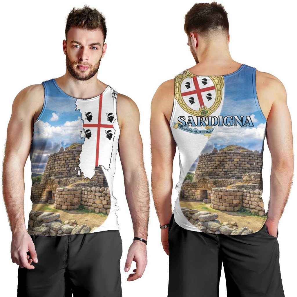 Sardinia Italy Men Tank Top Santu Antine With Map