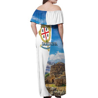 Sardinia Italy Off Shoulder Maxi Dress Santu Antine With Map