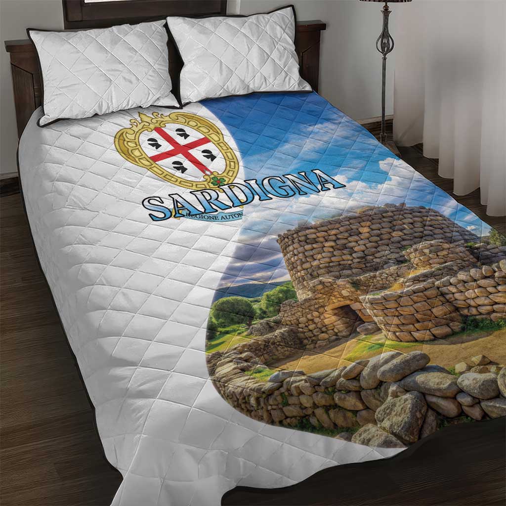 Sardinia Italy Quilt Bed Set Santu Antine With Map