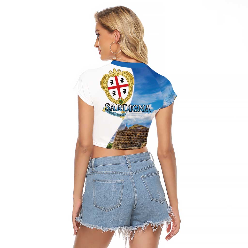 Sardinia Italy Raglan Cropped T Shirt Santu Antine With Map