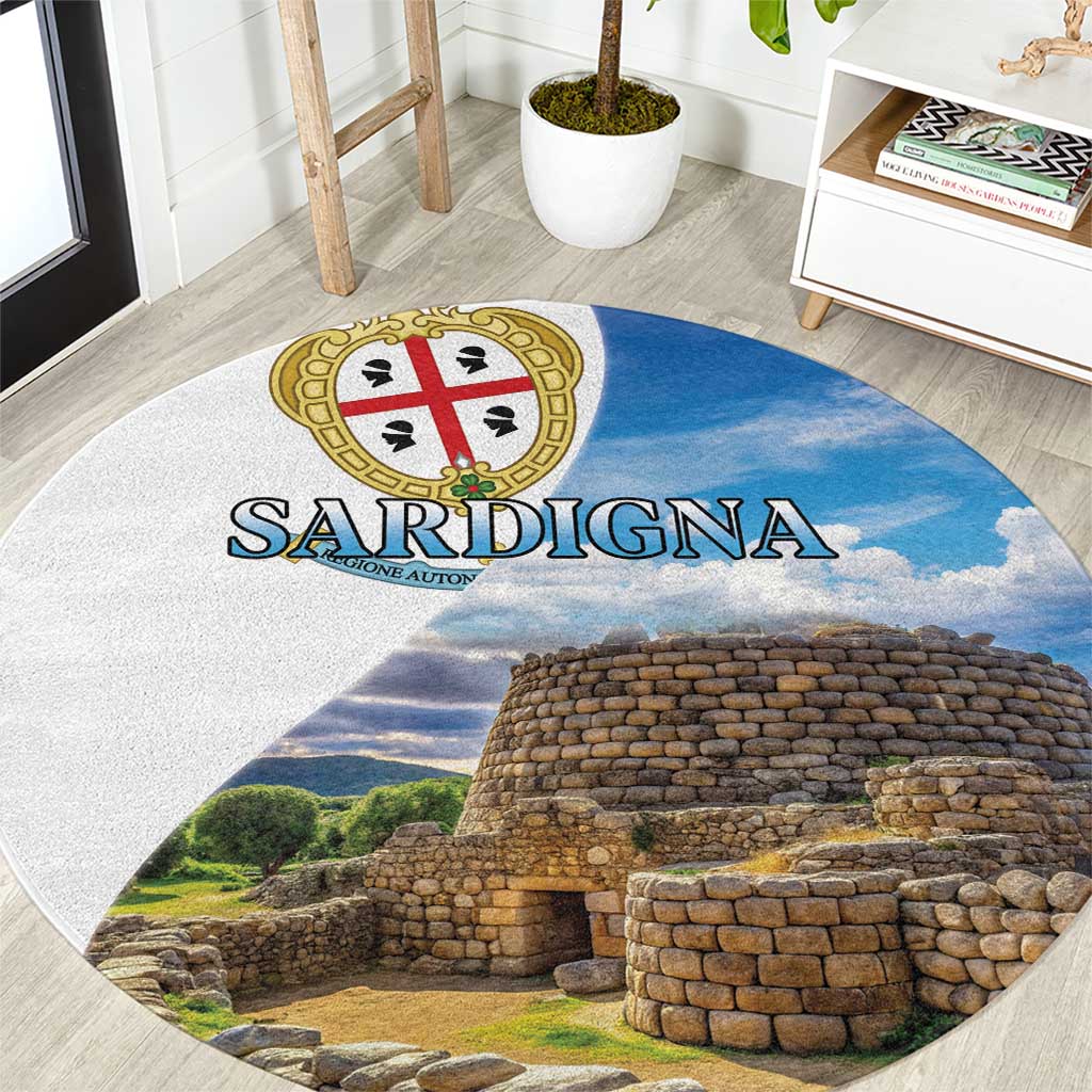 Sardinia Italy Round Carpet Santu Antine With Map