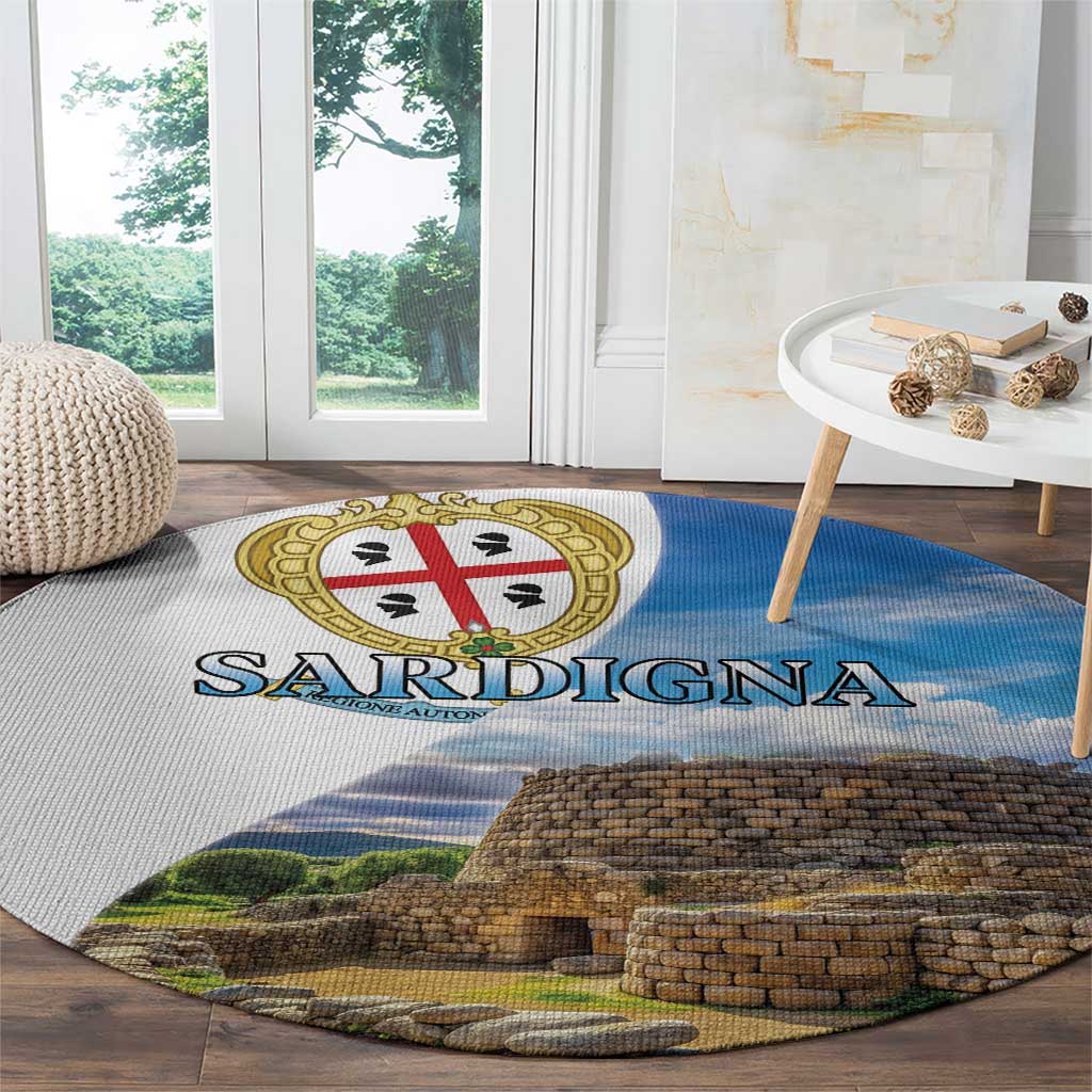 Sardinia Italy Round Carpet Santu Antine With Map