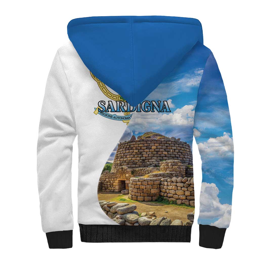 Sardinia Italy Sherpa Hoodie Santu Antine With Map