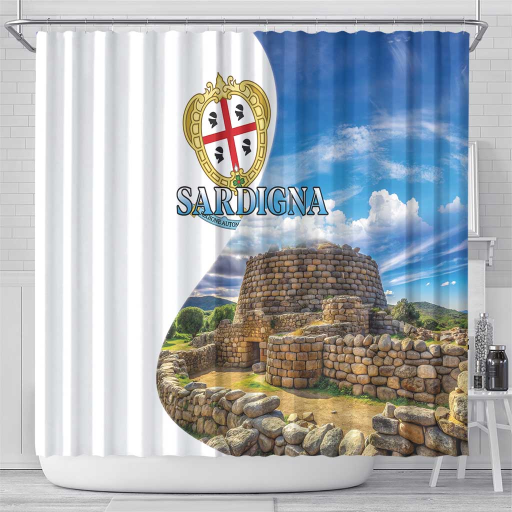 Sardinia Italy Shower Curtain Santu Antine With Map