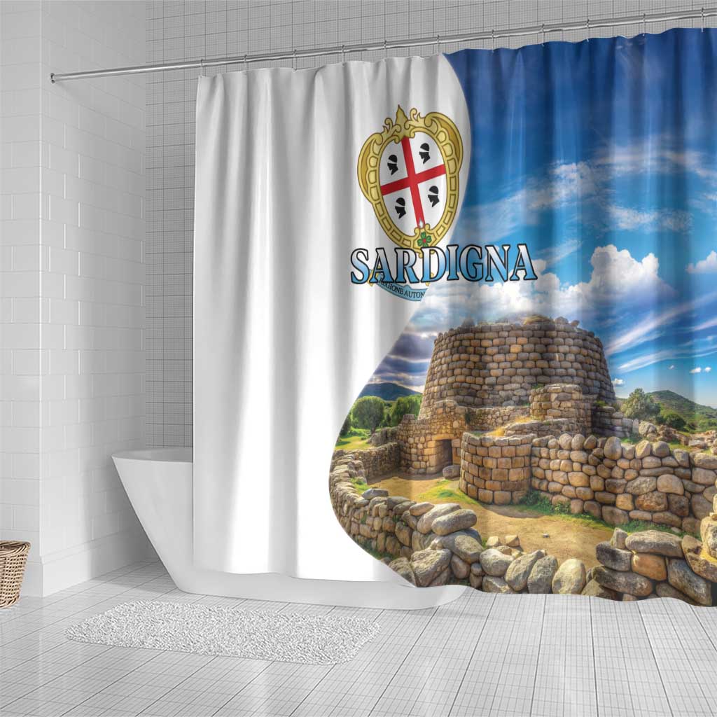 Sardinia Italy Shower Curtain Santu Antine With Map