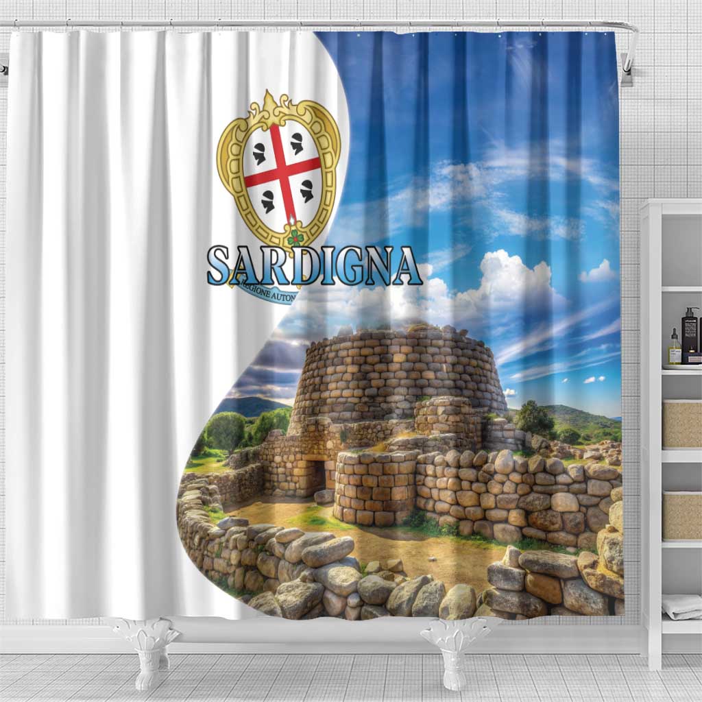 Sardinia Italy Shower Curtain Santu Antine With Map