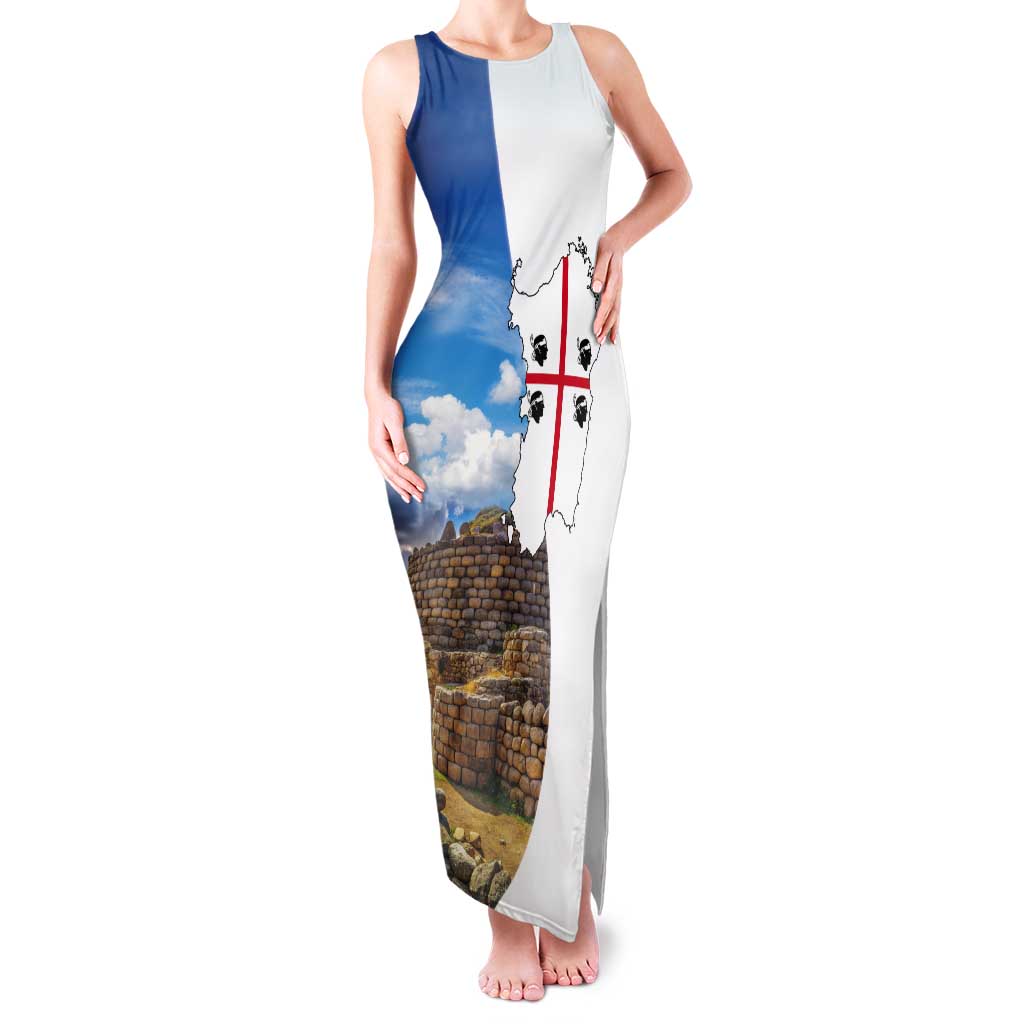 Sardinia Italy Tank Maxi Dress Santu Antine With Map