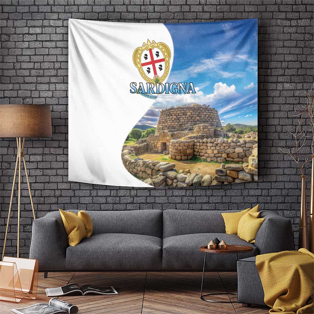 Sardinia Italy Tapestry Santu Antine With Map
