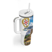 Sardinia Italy Tumbler With Handle Santu Antine With Map