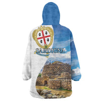 Sardinia Italy Wearable Blanket Hoodie Santu Antine With Map