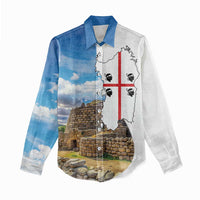Sardinia Italy Women Casual Shirt Santu Antine With Map